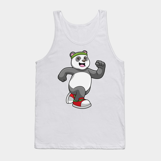 Panda at Running with Headband Tank Top by Markus Schnabel